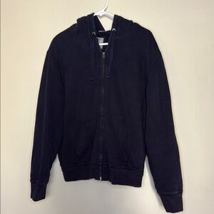 Gap Navy Zip-Up Hoodie with Sherpa Hood